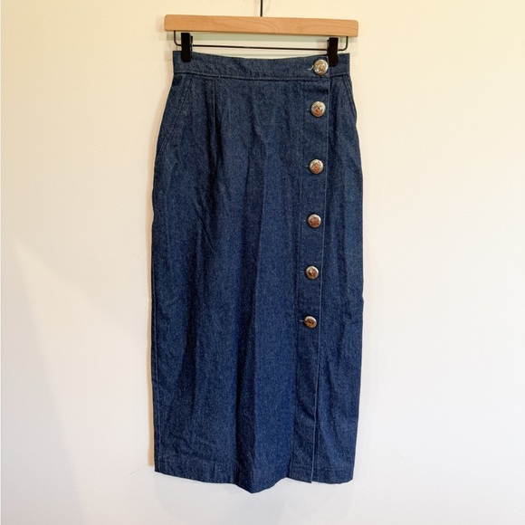 Vintage Denim 100% Cotton Skirt - Picture 1 of 5